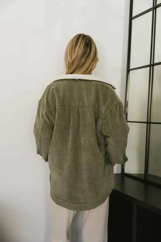 Emilia Corduroy Jacket In Sage Sage Women Bohme Outerwear