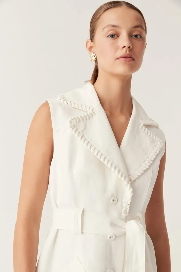 Encompass Utility Mini Dress Ivory Women Aje White Dresses