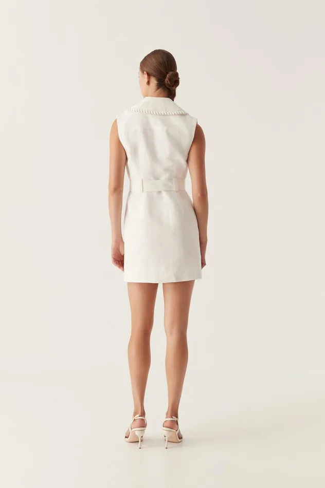 Encompass Utility Mini Dress Ivory Women Aje White Dresses