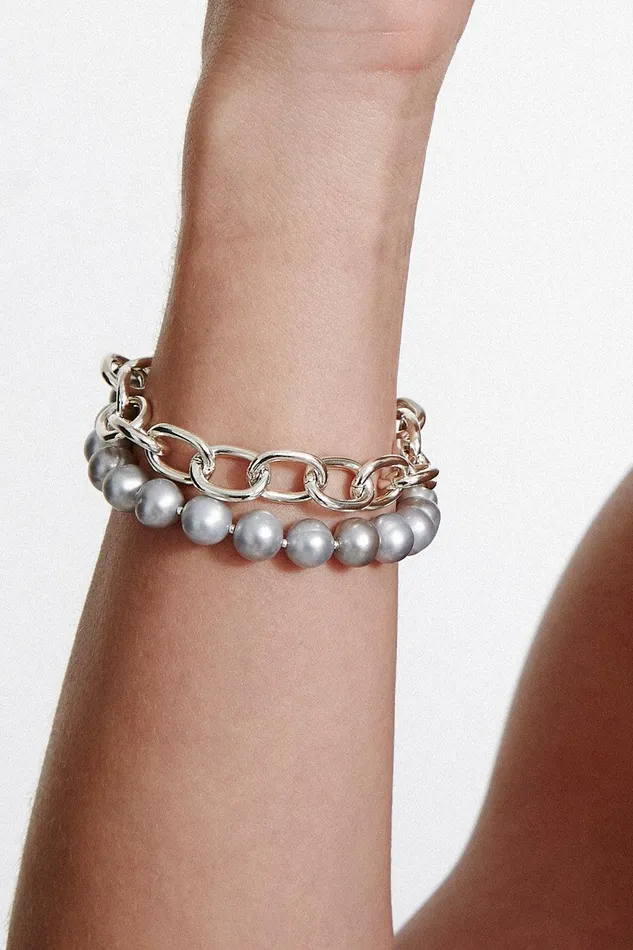 Esme Chain Bracelet Grey Pearl Women Chan Luu Bracelets
