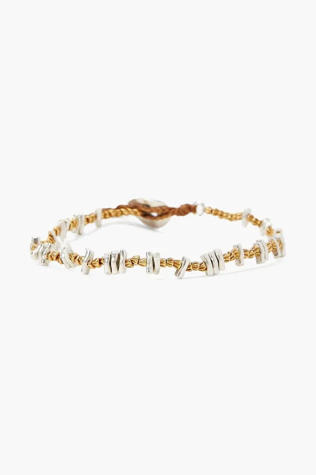 Etched Nugget Single Naked Wrap Bracelet Silver Mix Women Chan Luu Bracelets
