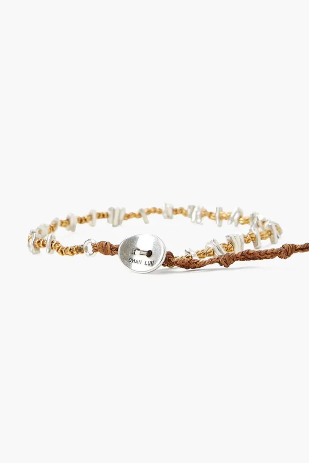 Etched Nugget Single Naked Wrap Bracelet Silver Mix Women Chan Luu Bracelets