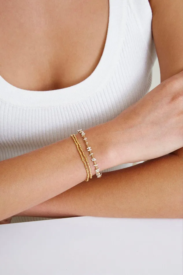 Etched Nugget Single Naked Wrap Bracelet Silver Mix Women Chan Luu Bracelets