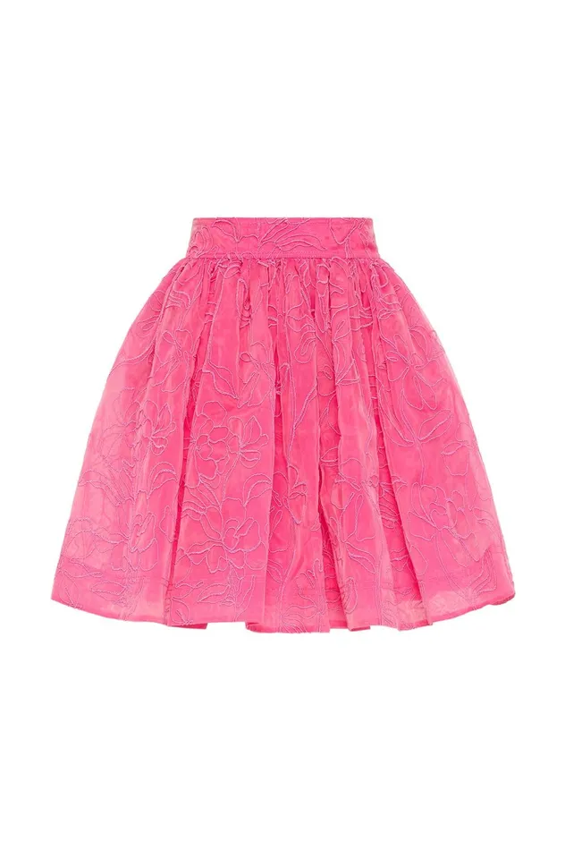 Evangeline Cornelli Mini Skirt Protea Pink Women Aje Skirts