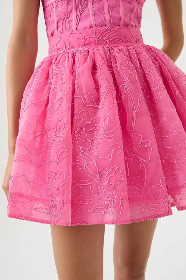 Evangeline Cornelli Mini Skirt Protea Pink Women Aje Skirts