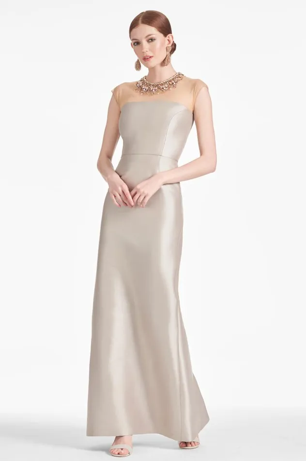 Evening Women Sachin and Babi Irina Gown 8211 Frosty Pewter