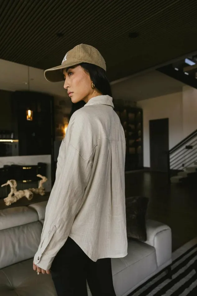 Finley Button Up In Taupe Taupe Women Bohme Tops