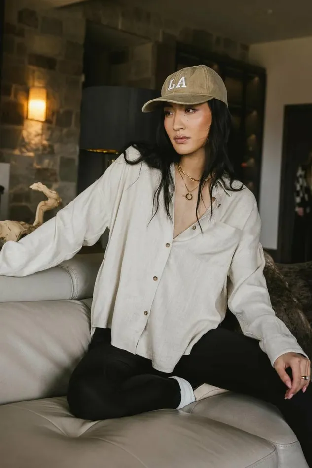 Finley Button Up In Taupe Taupe Women Bohme Tops