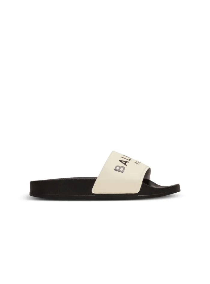 Flat Logo Sandals Black Kids Balmain