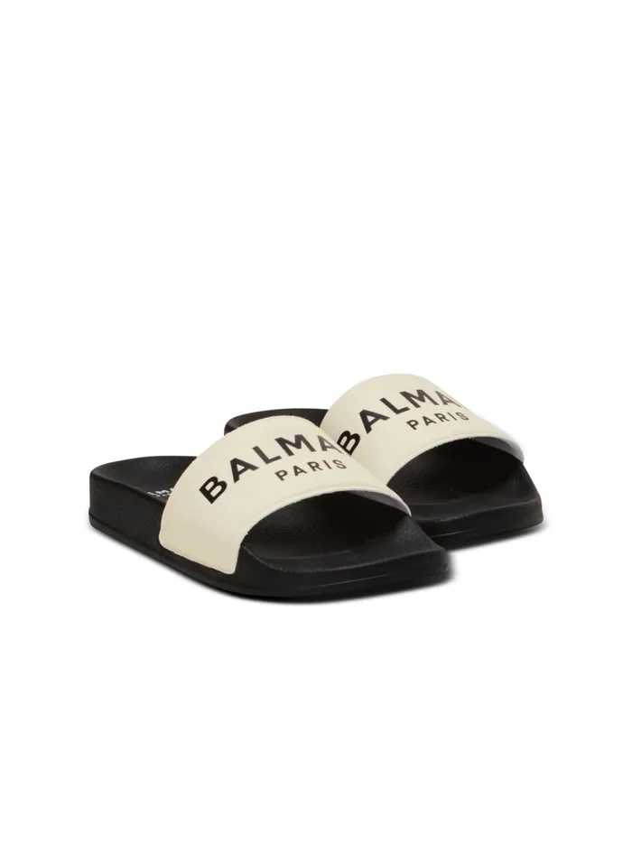 Flat Logo Sandals Black Kids Balmain