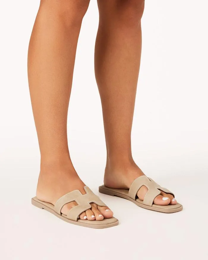Flats Billini Sandals and Slides GORDY TAUPE NUBUCK