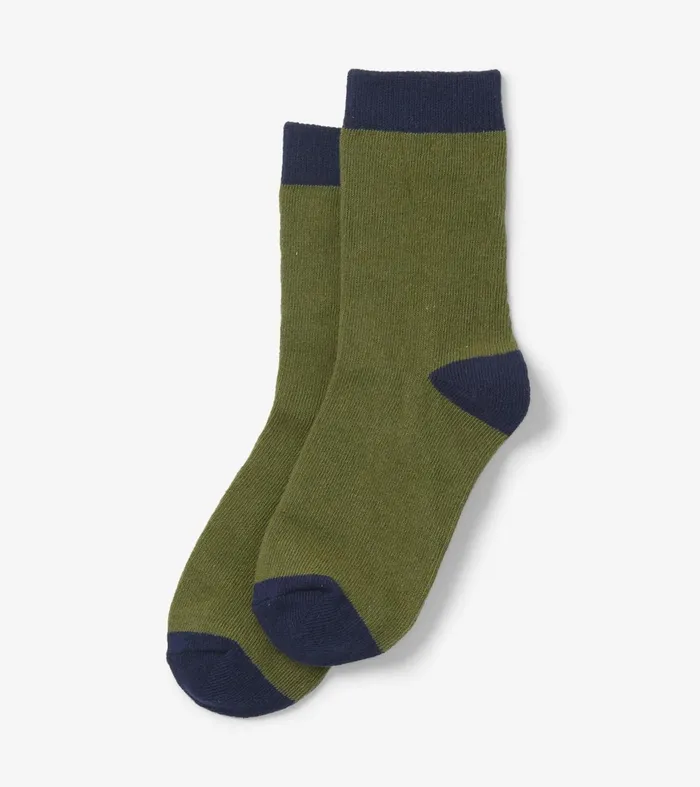 Footwear GirlsBoys Hatley Green and Navy Crew Socks