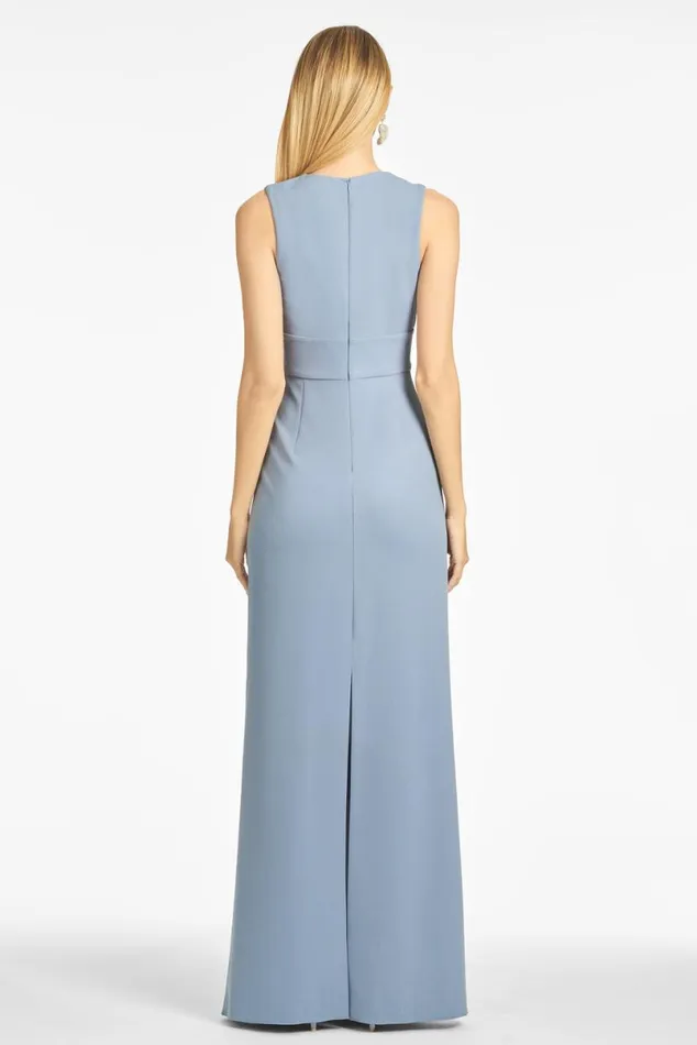 Formal Women Sachin and Babi Loretta 4Way Stretch Crepe Gown 8211 Slate Blue