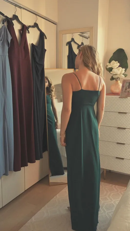 Formal Women Sachin and Babi Paulina 4Way Stretch Crepe Gown 8211 Emerald