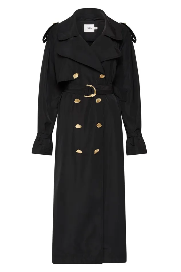 Francine Trench Coat Black Women Aje Blazers Jackets 038 Coats