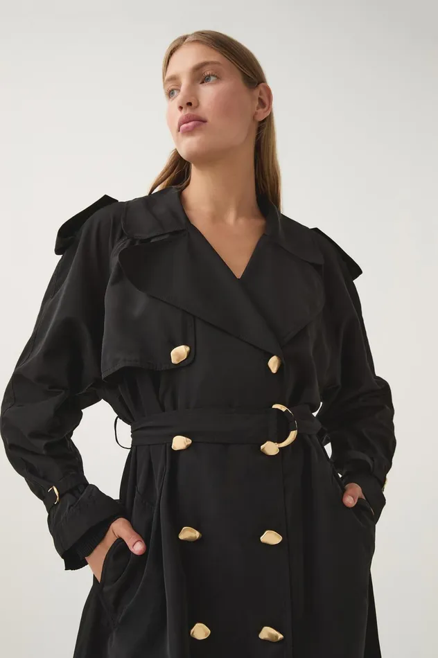 Francine Trench Coat Black Women Aje Blazers Jackets 038 Coats