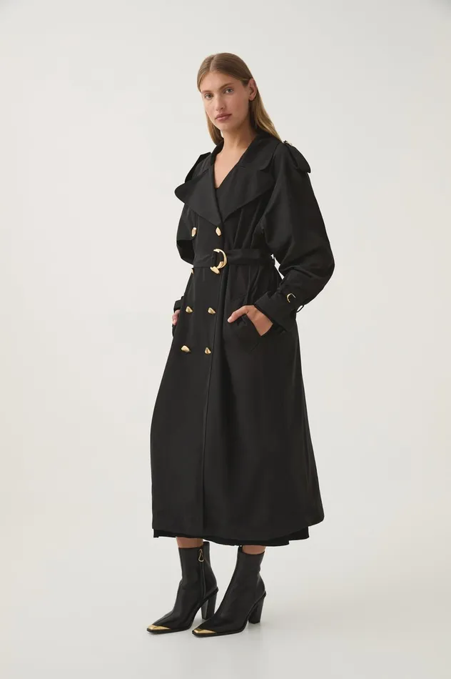 Francine Trench Coat Black Women Aje Blazers Jackets 038 Coats