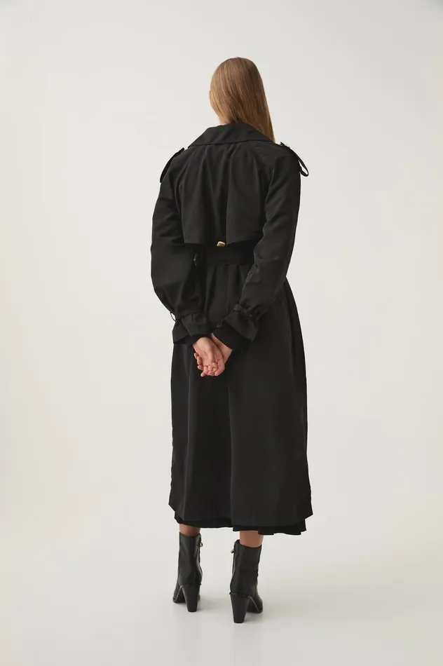 Francine Trench Coat Black Women Aje Blazers Jackets 038 Coats