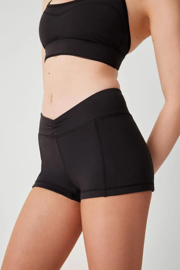 Frankies Bikinis Active Women Rehearsal Mini Low Waist Short Black