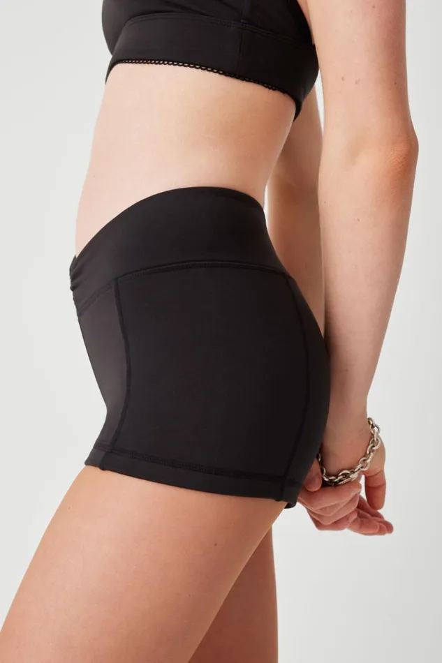Frankies Bikinis Active Women Rehearsal Mini Low Waist Short Black