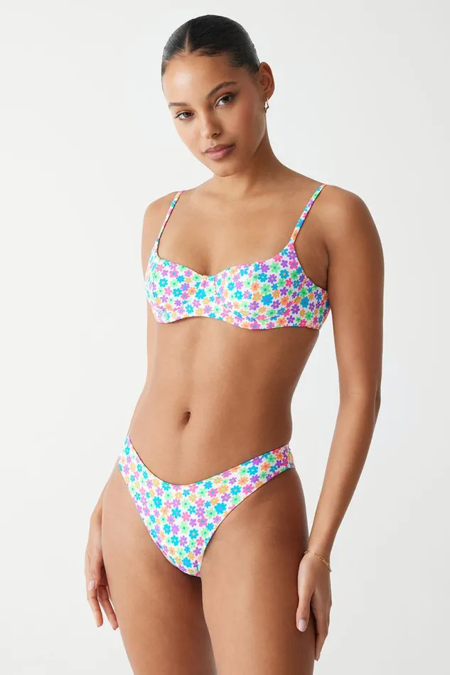 Frankies Bikinis Bikinis Women Cola Underwire Balconette Bikini Top Forever Flower