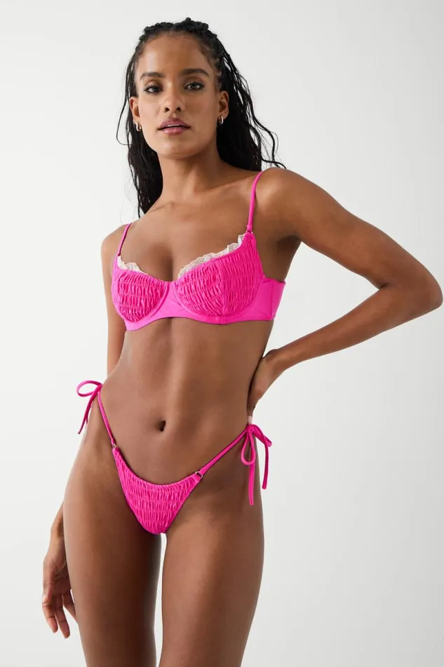Frankies Bikinis Bikinis Women Divine Skimpy Shine Bikini Bottom Candy Pink