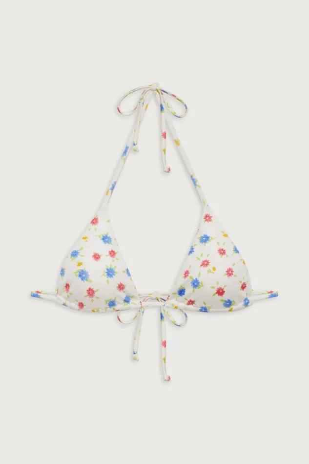 Frankies Bikinis Bikinis Women Nick Floral Triangle Bikini Top Water Blossom