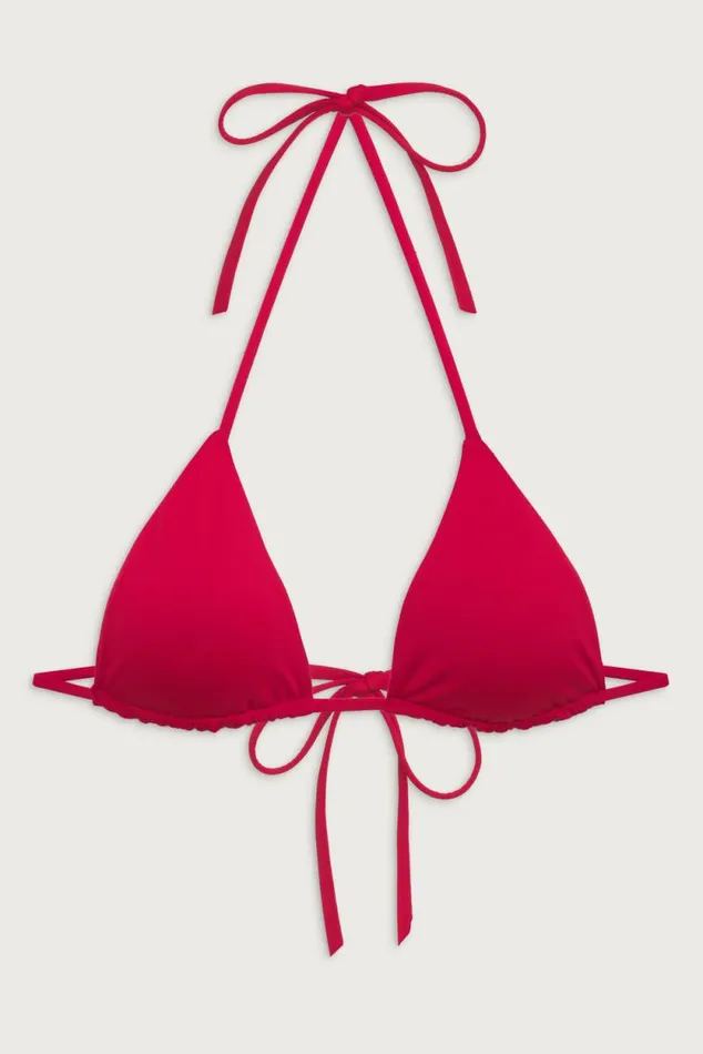 Frankies Bikinis Bikinis Women Nick String Triangle Bikini Top True Red