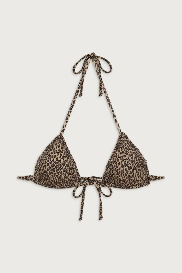 Frankies Bikinis Bikinis Women Nick Triangle Halter Bikini Top Baby Leopard