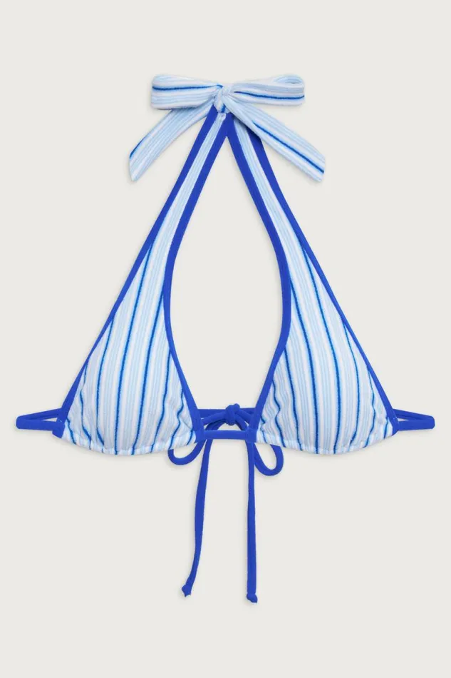 Frankies Bikinis Bikinis Women X DJERF AVENUE Diana Halter Bikini Top Seaside Stripe