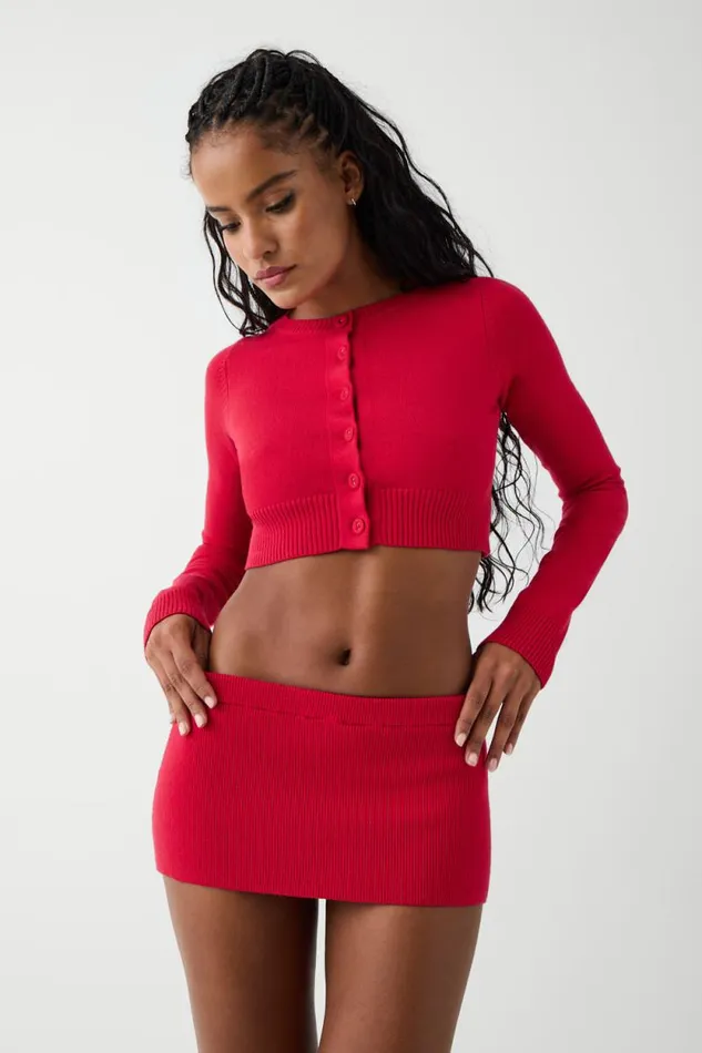 Frankies Bikinis Cloud Knits Women Marialla Cloud Knit Mini Skort Burning Love
