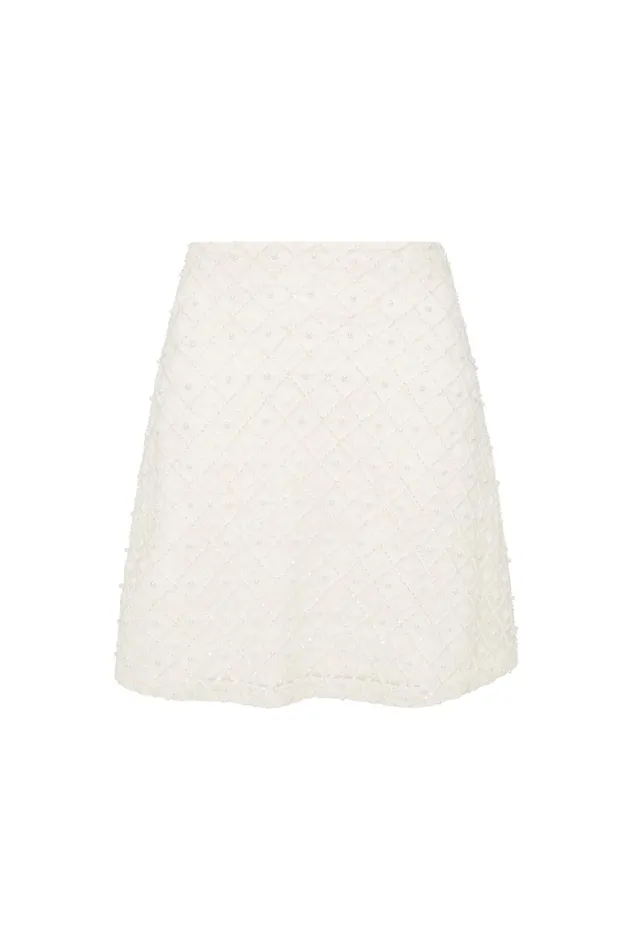 Freya Diamond Pearl Mini Skirt Ivory Women Aje Skirts