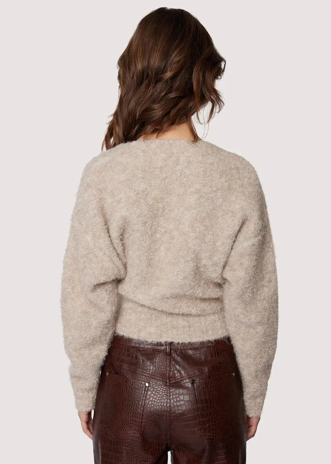 Gabriella Wrap Top Oatmeal Women Lost Wander Tops