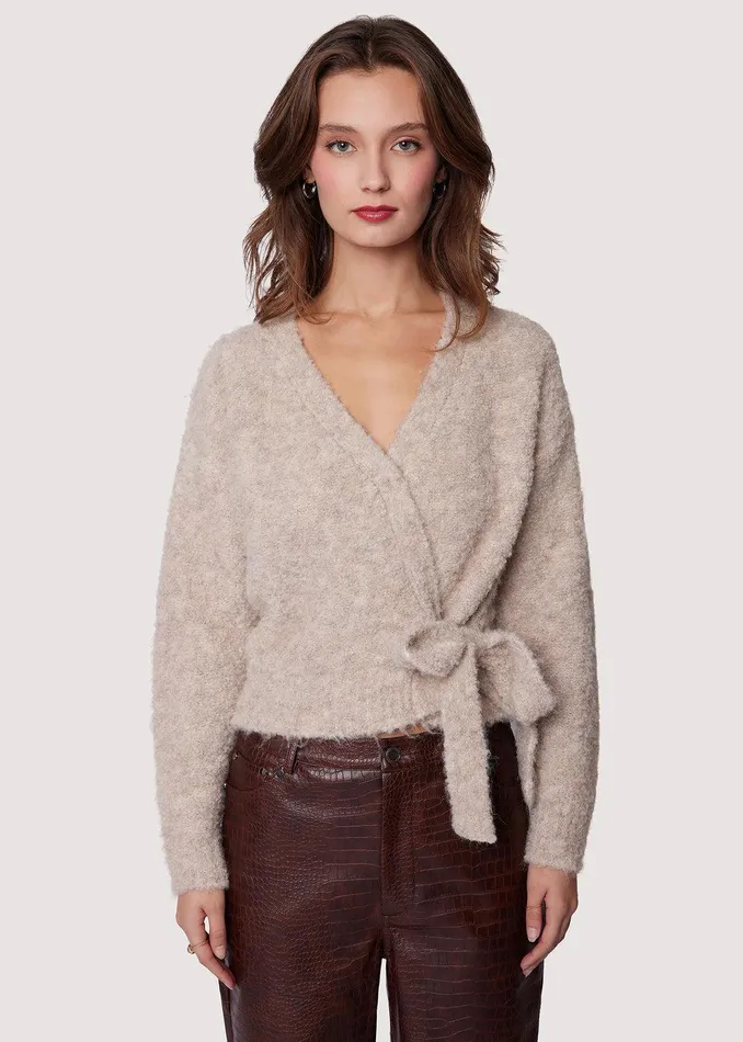 Gabriella Wrap Top Oatmeal Women Lost Wander Tops