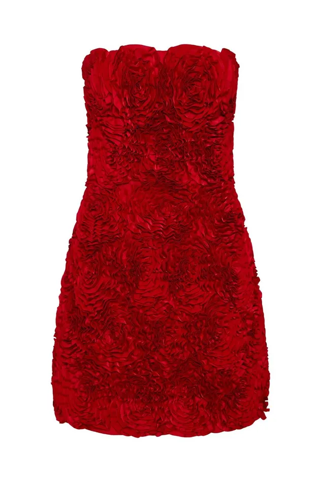 Gazer Rosette Mini Dress Scarlet Red Women Aje Wedding Guest Dresses