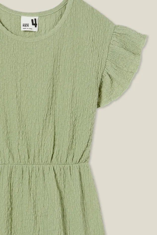 Girls 214 Dresses Cotton On Sonia Short Sleeve Dress Deep Sage