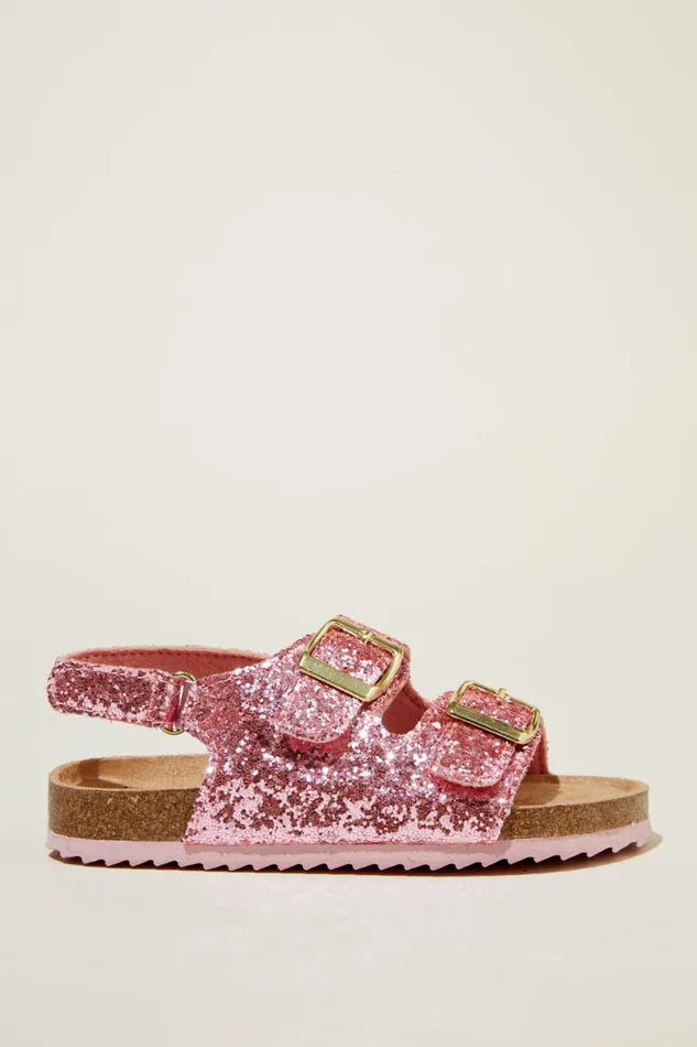 Girls 214 Flats and Sandals Cotton On Theo Sandal Pink Chunky Glitter