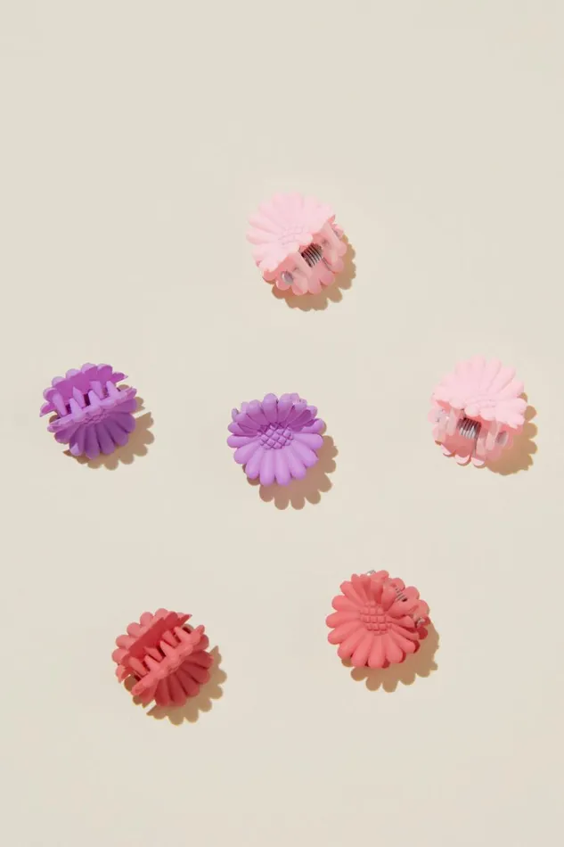 Girls 214 Hair Accessories Cotton On Claudette Claw Clips Blushlavenderclay Daisies