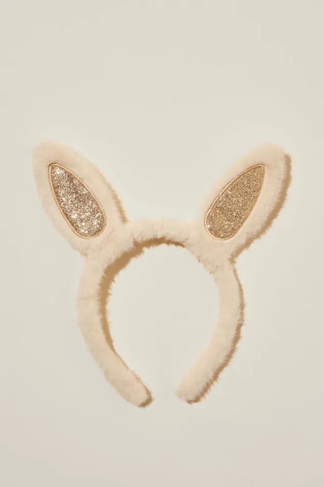 Girls 214 Hair Accessories Cotton On Novelty Headband Ecruglittery Bunny Ears