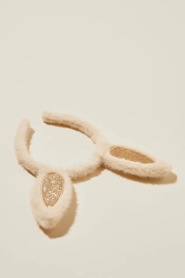Girls 214 Hair Accessories Cotton On Novelty Headband Ecruglittery Bunny Ears