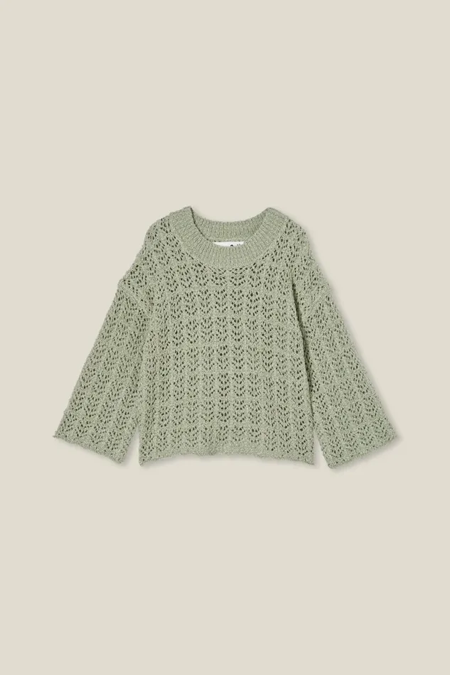 Girls 214 Jackets and Sweaters Cotton On Sienna Knit Jumper Deep Sage