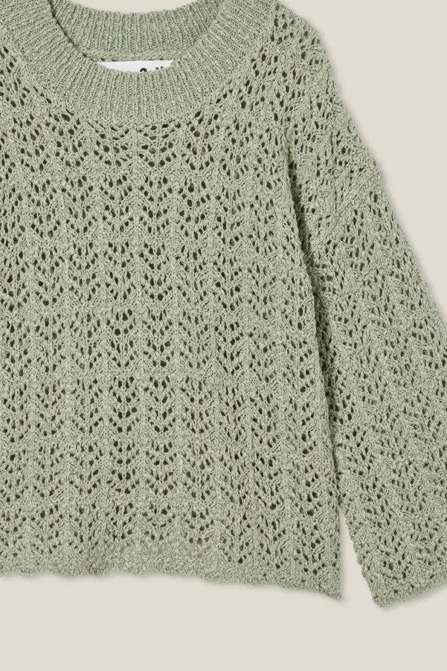 Girls 214 Jackets and Sweaters Cotton On Sienna Knit Jumper Deep Sage