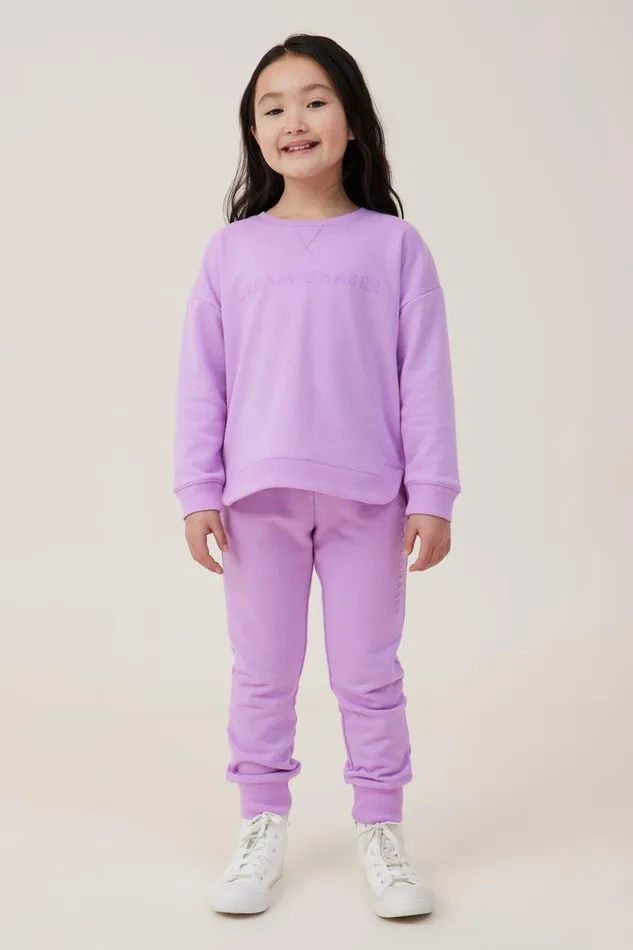 Girls 214 Sweatshirts and Sweatpants Cotton On Dora Scoop Fleece Crew Lavender Dreamsdream Chaser