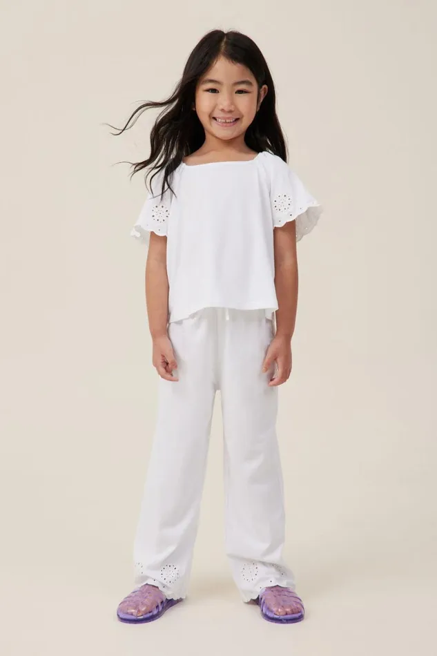 Girls 214 Tops and TShirts Cotton On Ava Short Sleeve Top White