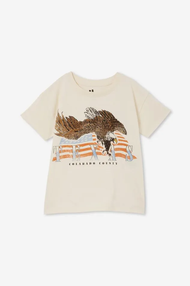 Girls 214 Tops and TShirts Cotton On Poppy Short Sleeve Print Tee Dark Vanillatexas