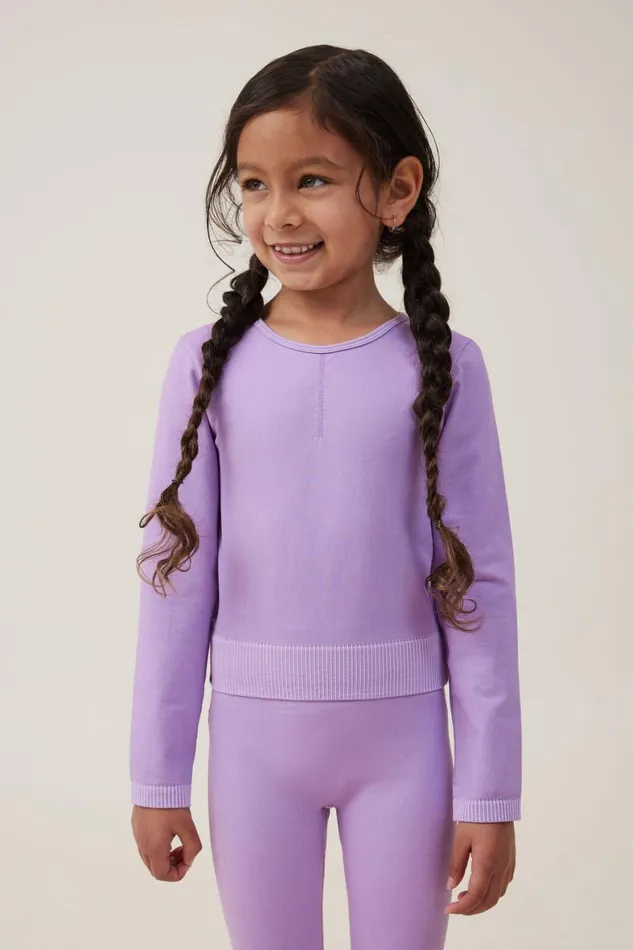 Girls 214 Tops and TShirts Cotton On Summer Long Sleeve Top Lilac Drop Wash