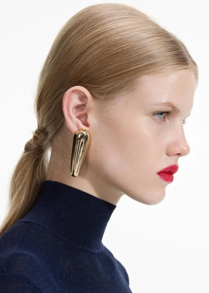 Gold Bar Earrings Women Self Portrait Jewellery Gold Bar Earrings Women Self Portrait Jewellery