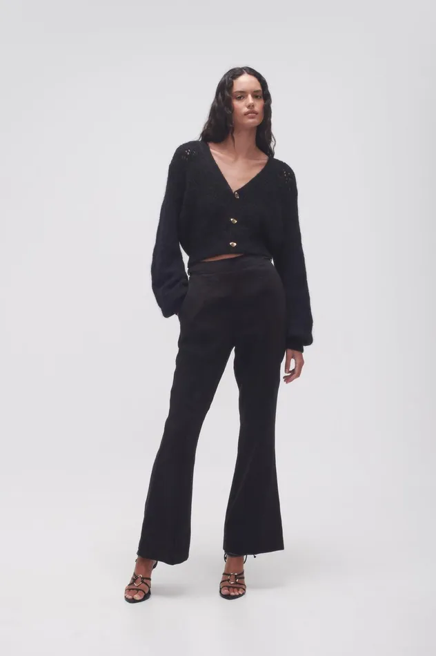 Grooves Lace Stitch Cardigan Black Women Aje Knitwear 038 Jumpers