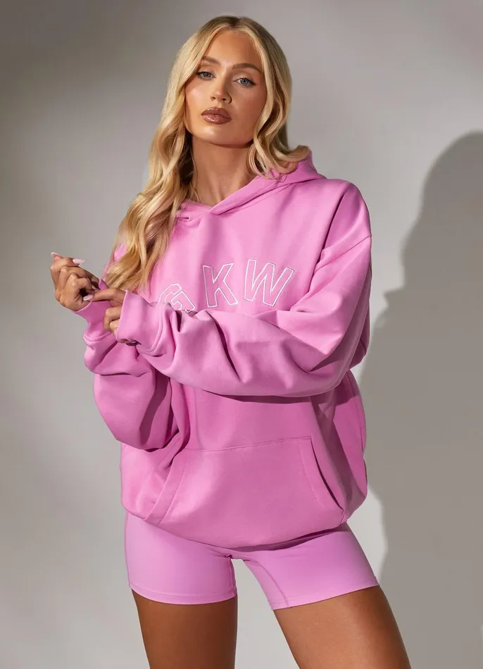 Gym King CoOrds Women GKW Relaxed Fit Hoodie 8211 Pink Rose