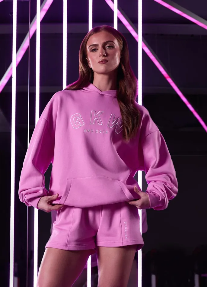 Gym King CoOrds Women GKW Relaxed Fit Hoodie 8211 Pink Rose
